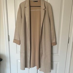 Zara Neutral Beige Longline Trench Coat